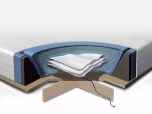 Wasserbettmatratzen Set Schaumstoff Polyester Vinyl MDF-Platte für Bett 180 x 200 cm inklusive Zubehör und Podest