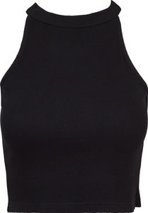 Dámské tílko Urban Classics Ladies Rib Turtelneck Cropped Top black - XS