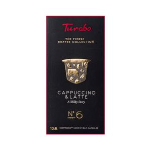 Kaffeekapseln, TURABO, Cappuccino & Latte, 10 Nespresso-kompatible Kapseln, 54gr