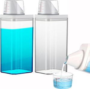 2 Stück Waschpulver Box 1500ml, Wiederverwendbar Waschpulver Waschmittelbox, Kunststoff, Waschmittelbehälter, Ordnungsboxen