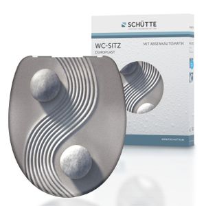 SCHÜTTE WC Sitz Yin & YANG, Duroplast Toilettendeckel mit Absenkautomatik, Klobrille, Toilettensitz mit Motivdruck