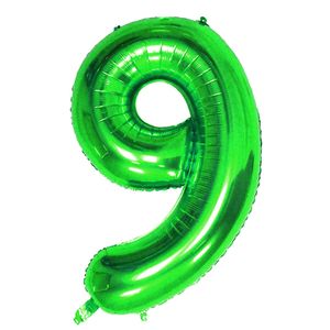 Oblique Unique 1x Folien Luftballon mit Zahl 9 Kinder Geburtstag Jubiläum Silvester Party Deko Ballon grün