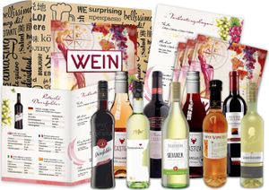 Wein Geschenk Set (9 x 0,25l) | besonderes Weingeschenk Box ausgefallene Geschenkidee für Frauen Männer Freund Freundin für Weihnachten Geburtstag