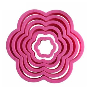 1 Set Cookie Cutters Blumenform DIY Plastik Pentagramm Herzen Backform Schablonen für Kinder-Blume