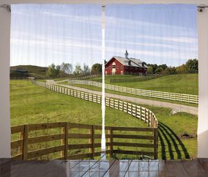 ABAKUHAUS Bauernhaus Rustikaler Vorhang, Ländliches Landhaus, Wohnzimmer Universalband Gardinen mit Schlaufen und Haken, 280 x 225 cm, Mehrfarbig