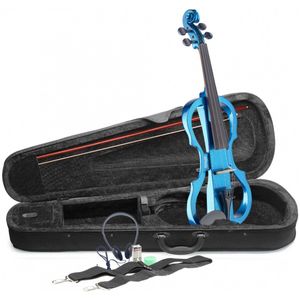 Stagg EVN X-4/4 MBL 4/4 E-Violine Set E-Geige Blau Metallic inkl. Z...