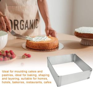 Backrahmen rechteckig verstellbar –Edelstahl Backform rechteckig - Kuchenform eckig zum Backen und für die Zubereitung von Schichttorten