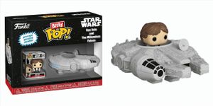 Star Wars Bitty POP! Rides Vinyl Figur Display Han Solo w/Millenium Falcon 2,5 cm