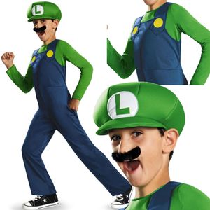 Super Mario zelený kostým, karnevalový kostým Luigi 127-136 cm 7-8 letý