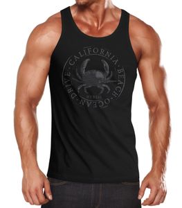 Herren Tank-Top California Beach Crab Krabbe Krebs Ocean Drive Muskelshirt Muscle Shirt Neverless® schwarz XXL