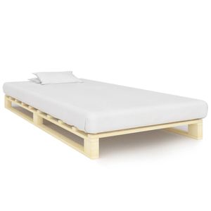 Massivholzbett Duo Holzbett Palettenbett Bett aus Paletten Massivholz Kiefer 90×200 cm|6072