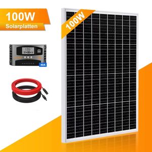 100W Solaranlage Komplettpaket Photovoltaik Solarpanel Solarmodul Solar Set Inselanlage Garten Camping Solarmodul