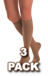 Elegante 60 Den Mikrofaser Damen Kniestrümpfe . 3 Pack Natural