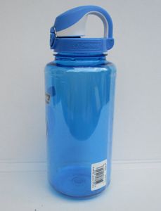 NALGENE Trinkflasche 1 Liter NEU mit OTF Trinkverschluss Flasche Blau Verschluss Blau/Weiss