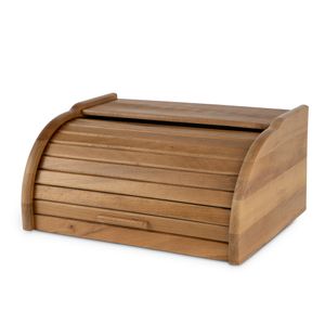 Brotkasten mit Rolldeckel | Brot-Aufbewahrungsbox | Brotbox | Brotkasten braun | klein 32 x 26 x 16