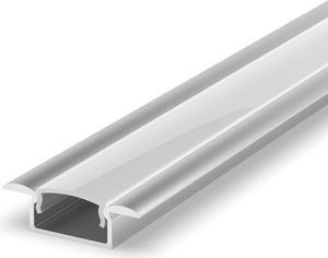 SET: LED Profil, 100cm Profil LED für LED Streifen, aluminium led profil + Abdeckung LT6 (Milchig)