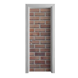 Tür Selbstklebende 70x210 cm Türfolie Türtapete Klebefolie - Rot Wand Ziegel Backstein