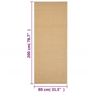 vidaXL Teppich Natur Sisal 80x200 cm
