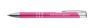 Kugelschreiber aus Metall / mit Gravur / Farbe: pink