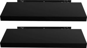 EUGAD 2er-Set Wandregal Hängeregal Holz Board, Schwarz, 60x23x3,8 cm EUGAD 2er-Set Wandregal Hängeregal Holz Board, Schwarz, 60x23x3,8 cm