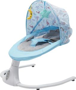 Elektrische Babyschaukel, einstellbare Geschwindigkeit, Bluetooth-Musik, bis zu 18 kg, Blau