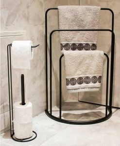 Bathroom Solutions Handtuchständer 49,5x75 cm Metall Schwarz