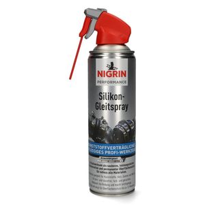 NIGRIN Silikon- Gleitspray 500ml - Schmiermittel für Gummi, Holz uvm. (1er Pack)