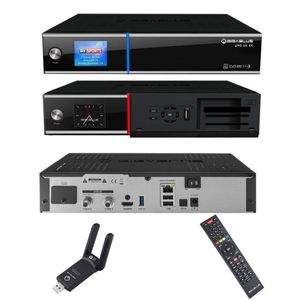 GigaBlue UHD UE 4K 2x DVB-S2 FBC Tuner  + 2 TB HDD + GigaBlue USB 3.0 WiFi 1200Mbit Dual Band 2,4 - 5GHz WLAN Stick