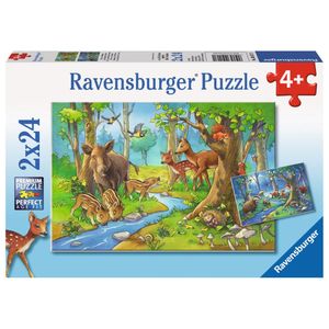 2 x 24 Teile Ravensburger Kinder Puzzle Tiere des Waldes 09117