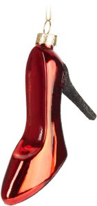 BRUBAKER Červená skleněná vánoční ozdoba na vysokém podpatku - ručně malovaná - vánoční ozdoba na stromeček Funny - Stiletto Ladies Shoe Christmas Bauble Figurines