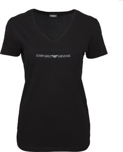 EMPORIO ARMANI Damen Shirt V-Ausschnitt (1er Pack) Schwarz/Black Logoschriftzug XL