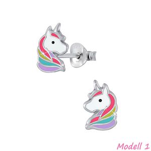 Kinder Ohrstecker „Einhorn“ 925 Silber Ohrringe für Mädchen Modell 1