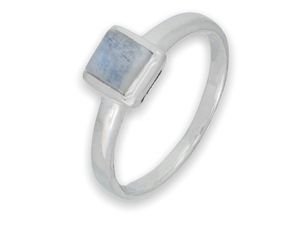 Ring aus 925 Silber mit Regenbogen Mondstein, Ringgröße:58 mm / Ø 18.5 mm