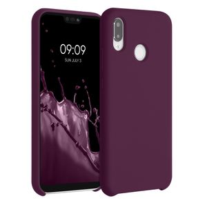 kwmobile Hülle kompatibel mit Huawei P20 Lite Hülle - Silikon Handy Case - Handyhülle weiche Oberfläche - kabelloses Laden - Bordeaux Violett