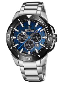 Festina Herren Analog Quarz Uhr mit Edelstahl Armband F20641/2