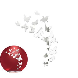 25x Schmetterling Kombination 3D Spiegel Wand Aufkleber Ausgangsdekoration (Acryl)
