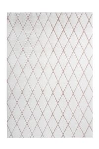 Kayoom - Hochflor Teppich Vivica 225 Weiß / Rosé Grösse: 160cm x 230cm