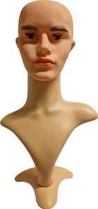 Perückenkopf Männlich - 53 cm Dekokopf - Schaufensterkopf Mann - Männliches Kopf-Mannequin ohne Haare - Schaufenster Puppen Kopf für Hut-/Brillen-Präsentation - Herrenkopf für Perücken
