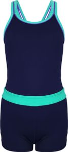 Aquarti Mädchen Badeanzug mit Bein Racerback , Farbe: Dunkelblau / Grün, Größe: 134 Aquarti Mädchen Badeanzug mit Bein Racerback , Farbe: Dunkelblau / Grün, Größe: 134
