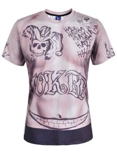 T-Shirt mit Joker Tattoos für Suicide Squad Fans | Größe: S