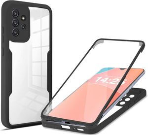 360 Grad Rundum Schutz Handyhülle für Samsung Galaxy A23 5G Full Cover Vollschutz Case Farbe: Schwarz