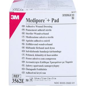 3M™ Medipore™ + podložka, veľkosť obväzu: 5 cm x 7,2 cm | balenie (50 kusov)