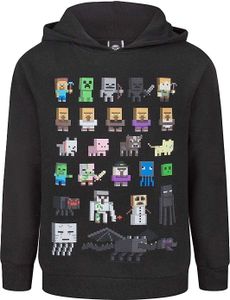 Minecraft - Kapuzenpullover für Jungen NS5755 (116) (Schwarz)