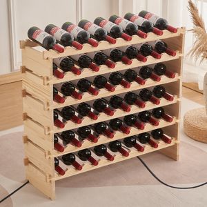 Weinregal für 48 Flaschen aus Holz Flaschenregal Weinstaender  90*30*81cm