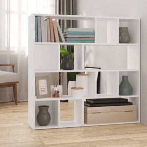 |NEW 2023|Garten & Wohnzimmerdesign Bücherregal/Raumteiler Weiß 105x24x102 cm,im skandinavischen Stil