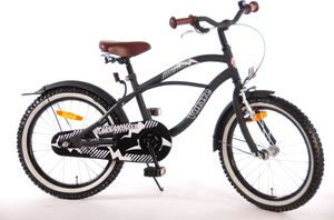 TPFSports Black Cruiser Kinderfahrrad - Jungen - 18 Zoll - Rücktritt + Handbremse - Schwarz