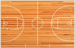 Schreibtischunterlage für Kinder - abwaschbar - Basketball Court - aus premium Vinyl - 64 x 40 cm -  Germany - Jungs / Jungen