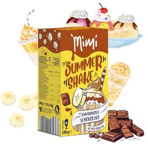 MIMI Sommer Shake Bananensplit Schokolade 200g á 10 Portionen - Erfrischendes Sommergetränk, kalt löslich. Ideal für Freizeit