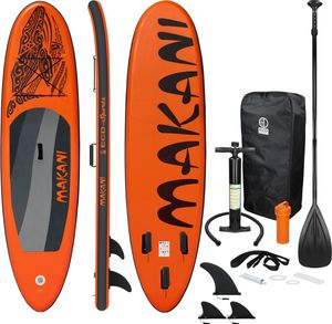 ECD Germany Nafukovací prkno Makani, 320x82x15 cm, oranžové, PVC, do 150 kg, příslušenství k pumpě, taška na přenášení