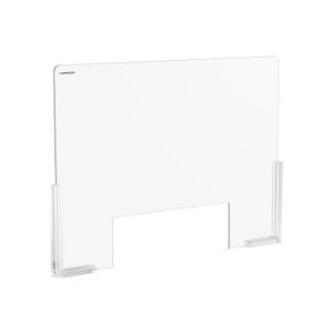 Uniprodo Spuckschutz - 95 x 65 cm - Acrylglas - Durchreiche 50 x 16 cm